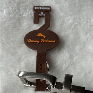 Tommy Bahama brown/black  coated leather Reversible Belt size XL 42-44